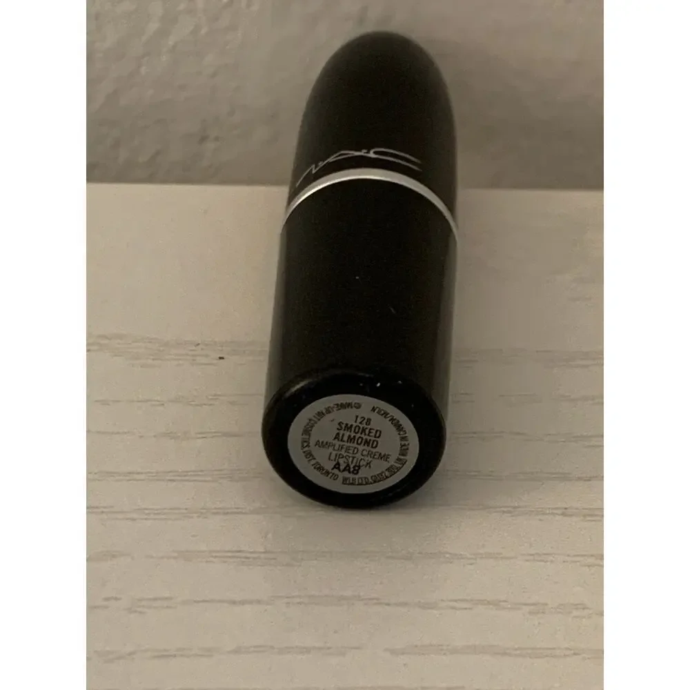MAC Amplified Crème Lipstick - 128 SMOKED ALMOND - .1oz./3g  *USED* Pink Nude